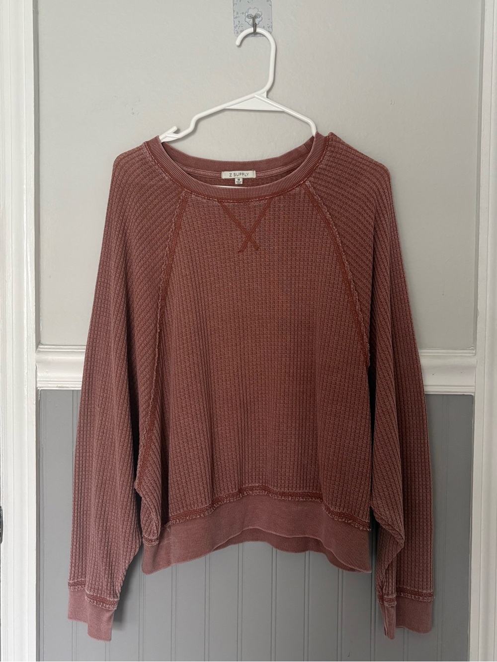 Z Supply Waffle-Knit Crewneck Sweater